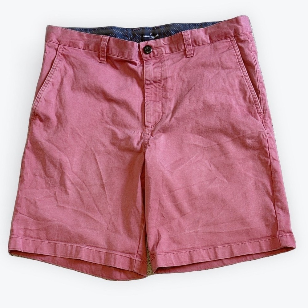Daniel Hechter Paris Mens Chino Short Size 36 Pink Salmon Cotton Lyocell Stretch